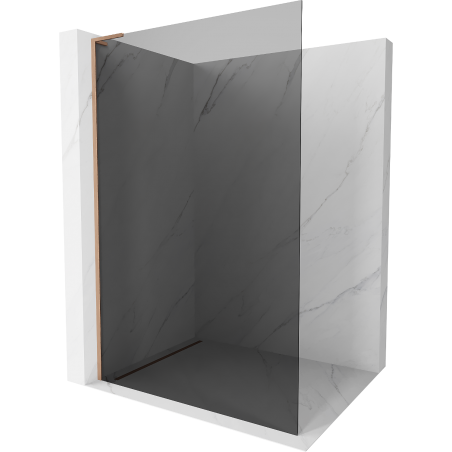 Mexen Kioto L Duschwand Walk-in 90 x 200 cm, Graphit, gebürstetes Kupfer - 800-090-103-65-40