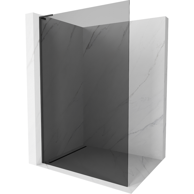 Mexen Kioto L Duschwand Walk-in 100 x 200 cm, grafit, schwarz - 800-100-103-70-40