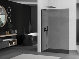Mexen Kioto L Duschwand Walk-in 120 x 200 cm, Graphit, Schwarz - 800-120-103-70-40