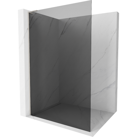 Mexen Kioto L Duschwand Walk-in 110 x 200 cm, Grafit, Gebürsteter Nickel - 800-110-103-97-40