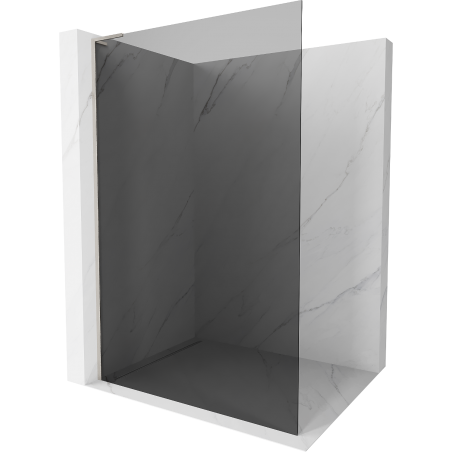 Mexen Kioto L Duschwand Walk-in 120 x 200 cm, Graphit, gebürstetes Nickel - 800-120-103-97-40