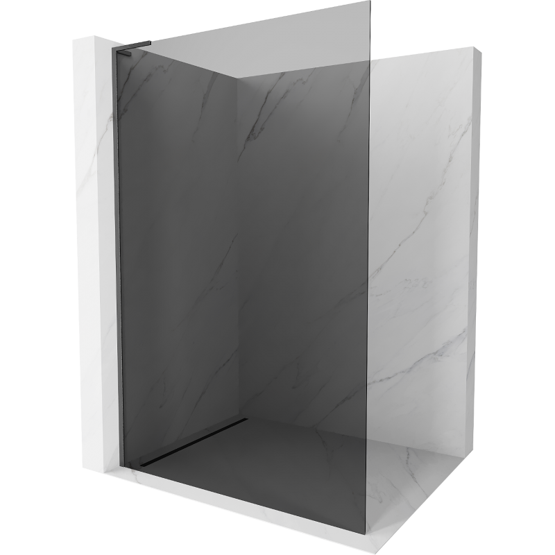Mexen Kioto L Duschwand Walk-in 70 x 200 cm, Graphit, Gun Gray gebürstet - 800-070-103-66-40