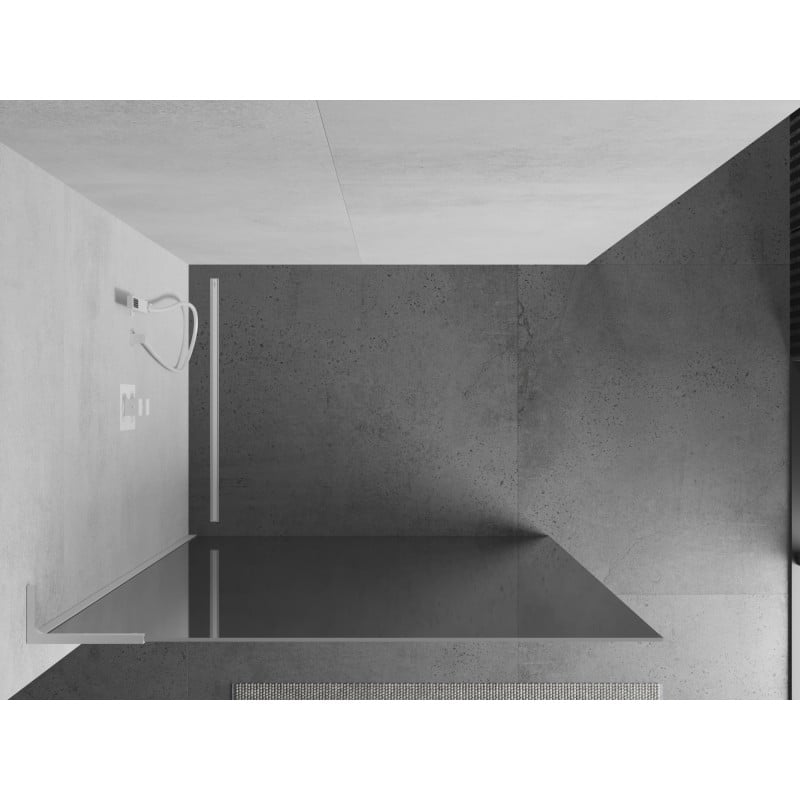 Mexen Kioto L Duschabtrennung Walk-in 80 x 200 cm, Spiegel, weiß - 800-080-103-20-50