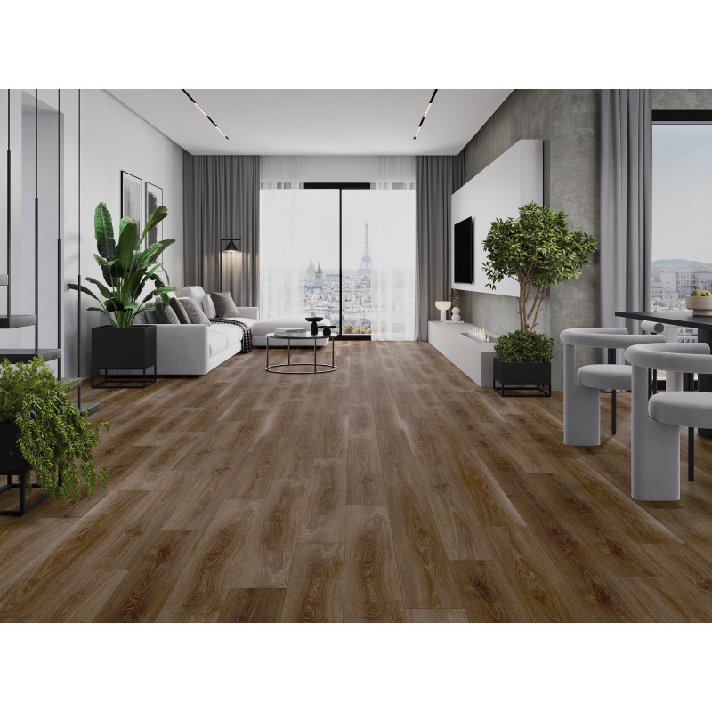 Mexen San Juan Vinylplatten 1240 x 182 mm SPC 6,5 mm, IXPE-Unterlage 1,5 mm, 4 V-Fuge, Eiche - F1049-1240-182-505-4V1-01