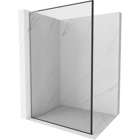 Mexen Kioto L Duschwand Walk-in 50 x 200 cm, schwarzer Rahmen, Chrom - 800-050-103-01-70