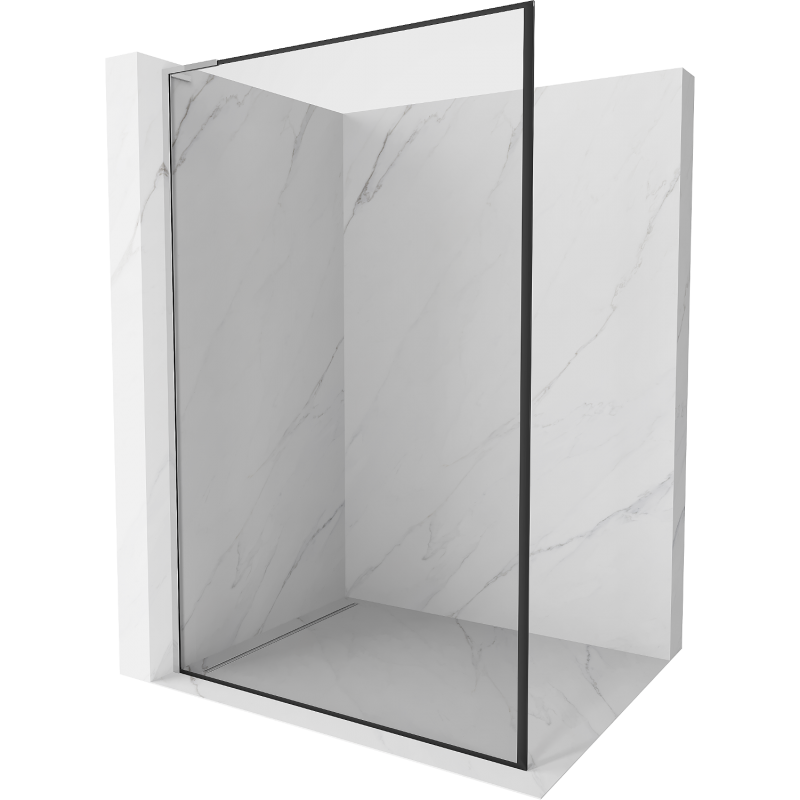 Mexen Kioto L Duschwand Walk-in 70 x 200 cm, schwarzer Rahmen, Chrom - 800-070-103-01-70