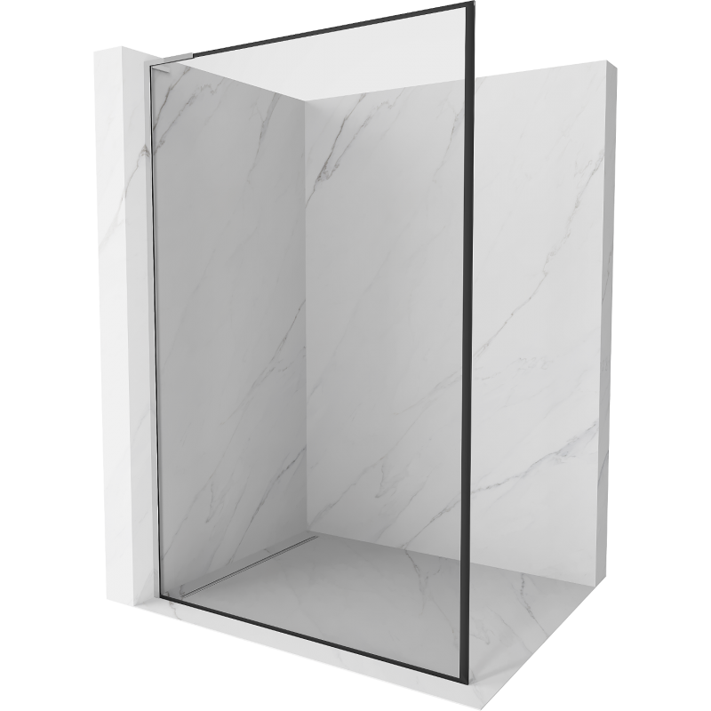 Mexen Kioto L Duschwand Walk-in 80 x 200 cm, schwarzer Rahmen, Chrom - 800-080-103-01-70