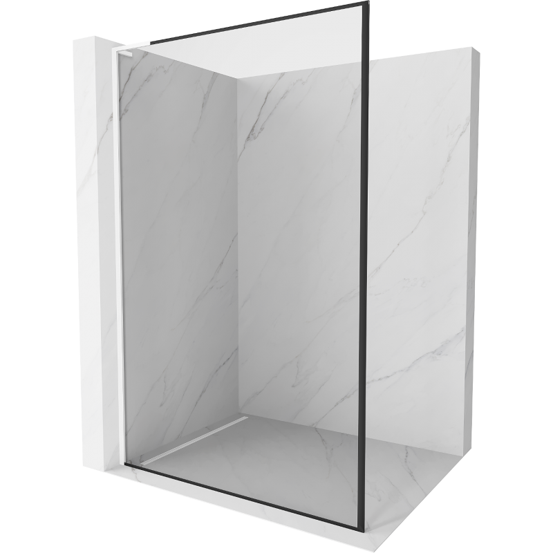Mexen Kioto L Duschwand Walk-in 60 x 200 cm, schwarzer Rahmen, weiß - 800-060-103-20-70