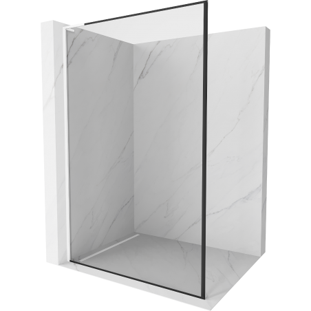 Mexen Kioto L Duschwand Walk-in 90 x 200 cm, schwarzer Rahmen, weiß - 800-090-103-20-70