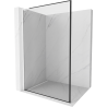 Mexen Kioto L Duschwand Walk-in 100 x 200 cm, schwarzer Rahmen, weiß - 800-100-103-20-70