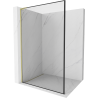 Mexen Kioto L Duschwand Walk-in 50 x 200 cm, schwarzer Rahmen, gebürstetes Gold - 800-050-103-55-70
