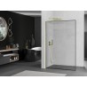 Mexen Kioto L Duschwand Walk-in 70 x 200 cm, schwarzer Rahmen, gebürstetes Gold - 800-070-103-55-70