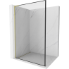 Mexen Kioto L Duschwand Walk-in 70 x 200 cm, schwarzer Rahmen, gebürstetes Gold - 800-070-103-55-70