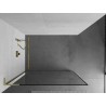 Mexen Kioto L Duschwand Walk-in 120 x 200 cm, schwarzer Rahmen, gebürstetes Gold - 800-120-103-55-70