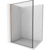 Mexen Kioto L Duschwand Walk-in 50 x 200 cm, schwarzer Rahmen, Roségold - 800-050-103-60-70