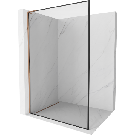 Mexen Kioto L Duschwand Walk-in 80 x 200 cm, schwarze Umrandung, Roségold - 800-080-103-60-70
