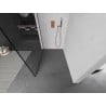 Mexen Kioto L Duschwand Walk-in 90 x 200 cm, schwarzer Rahmen, Roségold - 800-090-103-60-70