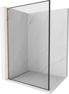Mexen Kioto L Duschwand Walk-in 90 x 200 cm, schwarzer Rahmen, Roségold - 800-090-103-60-70