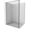 Mexen Kioto L Duschwand Walk-in 110 x 200 cm, schwarzer Rahmen, Roségold - 800-110-103-60-70