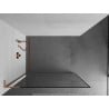 Mexen Kioto L Duschwand Walk-in 80 x 200 cm, schwarzer Rahmen, gebürstetes Kupfer - 800-080-103-65-70