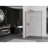 Mexen Kioto L Duschabtrennung Walk-in 110 x 200 cm, schwarzer Rahmen, gebürstetes Kupfer - 800-110-103-65-70