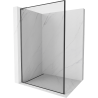 Mexen Kioto L Duschwand Walk-in 100 x 200 cm, schwarzer Rahmen, gebürstetes Gun Grey - 800-100-103-66-70