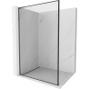 Mexen Kioto L Duschwand Walk-in 110 x 200 cm, schwarzer Rahmen, gebürstetes Gun Gray - 800-110-103-66-70