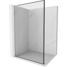 Mexen Kioto L Duschwand Walk-in 60 x 200 cm, schwarzer Rahmen, gebürstetes Nickel - 800-060-103-97-70
