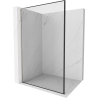 Mexen Kioto L Duschwand Walk-in 90 x 200 cm, schwarzer Rahmen, gebürstetes Nickel - 800-090-103-97-70