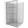 Mexen Kioto L Duschwand Walk-in 110 x 200 cm, schwarzes Gitter, Chrom - 800-110-103-01-77
