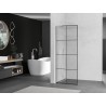 Mexen Kioto L Duschwand Walk-in 90 x 200 cm, schwarzes Gitter, weiß - 800-090-103-20-77