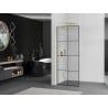 Mexen Kioto L Duschwand Walk-in 80 x 200 cm, schwarzes Gitter, Gold - 800-080-103-50-77