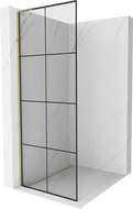 Mexen Kioto L Duschwand Walk-in 80 x 200 cm, schwarzes Gitter, Gold - 800-080-103-50-77