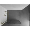 Mexen Kioto L Duschwand Walk-in 100 x 200 cm, schwarzes Raster, gold - 800-100-103-50-77