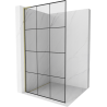 Mexen Kioto L Duschwand Walk-in 100 x 200 cm, schwarzes Raster, gold - 800-100-103-50-77