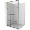 Mexen Kioto L Duschwand Walk-in 120 x 200 cm, schwarzes Gitter, Gold - 800-120-103-50-77