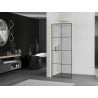 Mexen Kioto L Duschwand Walk-in 70 x 200 cm, schwarzes Gitter, gebürstetes Gold - 800-070-103-55-77