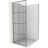 Mexen Kioto L Duschwand Walk-in 70 x 200 cm, schwarzes Gitter, gebürstetes Gold - 800-070-103-55-77