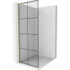 Mexen Kioto L Duschwand Walk-in 80 x 200 cm, schwarzes Gitter, gebürstetes Gold - 800-080-103-55-77