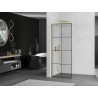 Mexen Kioto L Duschwand Walk-in 90 x 200 cm, schwarzes Gitter, gebürstetes Gold - 800-090-103-55-77