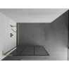 Mexen Kioto L Duschwand Walk-in 120 x 200 cm, schwarzes Gitter, gebürstetes Gold - 800-120-103-55-77