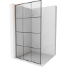 Mexen Kioto L Duschwand Walk-in 100 x 200 cm, schwarzes Gitter, Roségold - 800-100-103-60-77