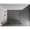 Mexen Kioto L Duschwand Walk-in 120 x 200 cm, schwarzes Gitter, Roségold - 800-120-103-60-77