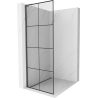 Mexen Kioto L Duschwand Walk-in 90 x 200 cm, schwarzes Gitter, gebürstet Gun Gray - 800-090-103-66-77