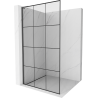 Mexen Kioto L Duschwand Walk-in 100 x 200 cm, schwarzes Gitter, gun gray gebürstet - 800-100-103-66-77