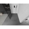 Mexen Kioto L Duschwand Walk-in 110 x 200 cm, schwarzes Gitter, gebürstetes Gun Gray - 800-110-103-66-77