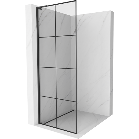 Mexen Kioto L Duschwand Walk-in 90 x 200 cm, schwarzes Gitter, schwarz - 800-090-103-70-77