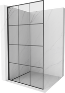 Mexen Kioto L Duschwand Walk-in 110 x 200 cm, schwarzes Gitter, schwarz - 800-110-103-70-77