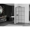 Mexen Kioto L Duschwand Walk-in 110 x 200 cm, schwarzes Gitter, schwarz - 800-110-103-70-77
