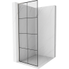 Mexen Kioto L Duschwand Walk-in 70 x 200 cm, schwarzes Gitter, gebürsteter Nickel - 800-070-103-97-77